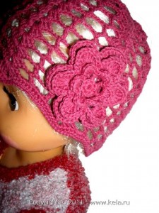Модель KELA.RU № 056 Ажурная шапочка с розой