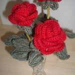 Random image: Роза крючком цветок на стебельке связано крючком Букет роз