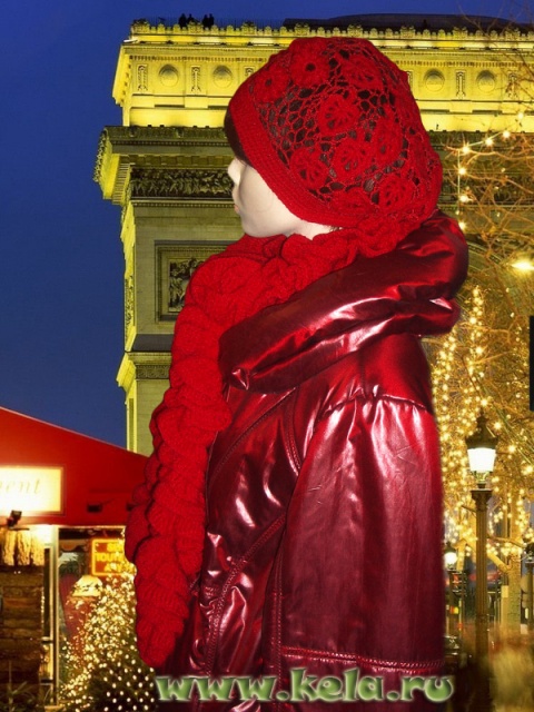 Модель KELA.RU № 249 Комплект "Париж" берет и шарф