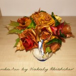 Random image: розы,листья,букет,листья клёна