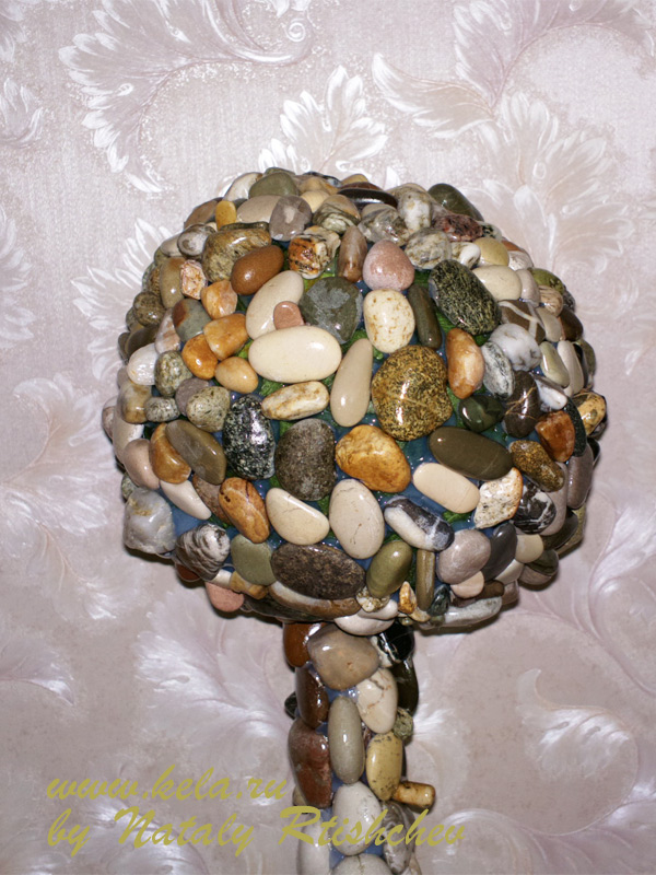 Морские камни,поделка,дерево,топиарий,из природных материалов.