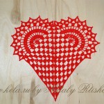 Random image: Валентинка, красное сердце, вязаное сердечко