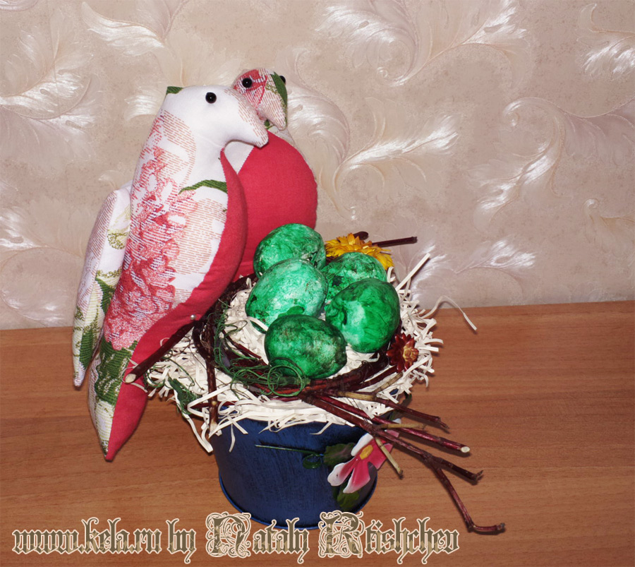 Гнездо с птицами винтажная серия "День и ночь"