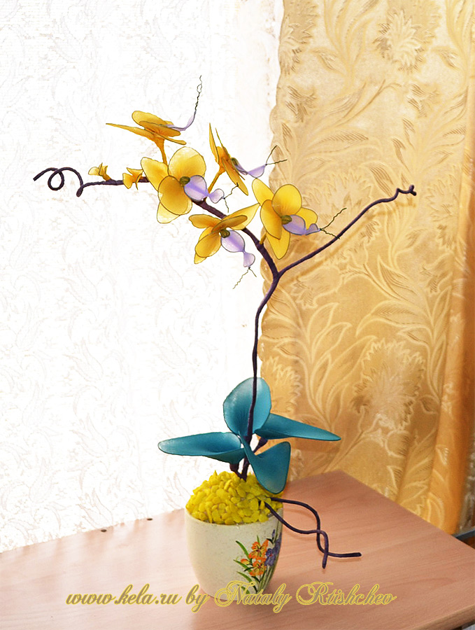 фаленопсис из капрона, орхидея