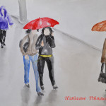 Random image: фигуры людей под дождем и зонтами