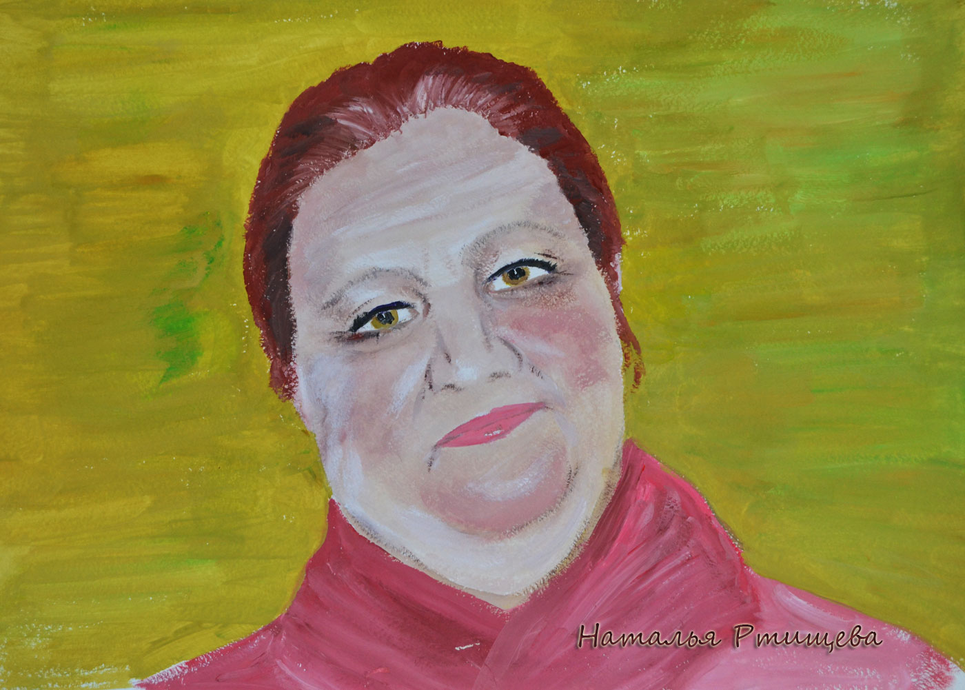 Портрет гуашью, портрет женщины, художник Ртищева Наталья Владимировна