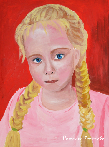 Портрет девочки, художник Наталья Ртищева, работа выполнена гуашью